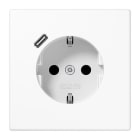 JUNG - Enchufe Schuko® con USB tipo C serie LS blanco alpino