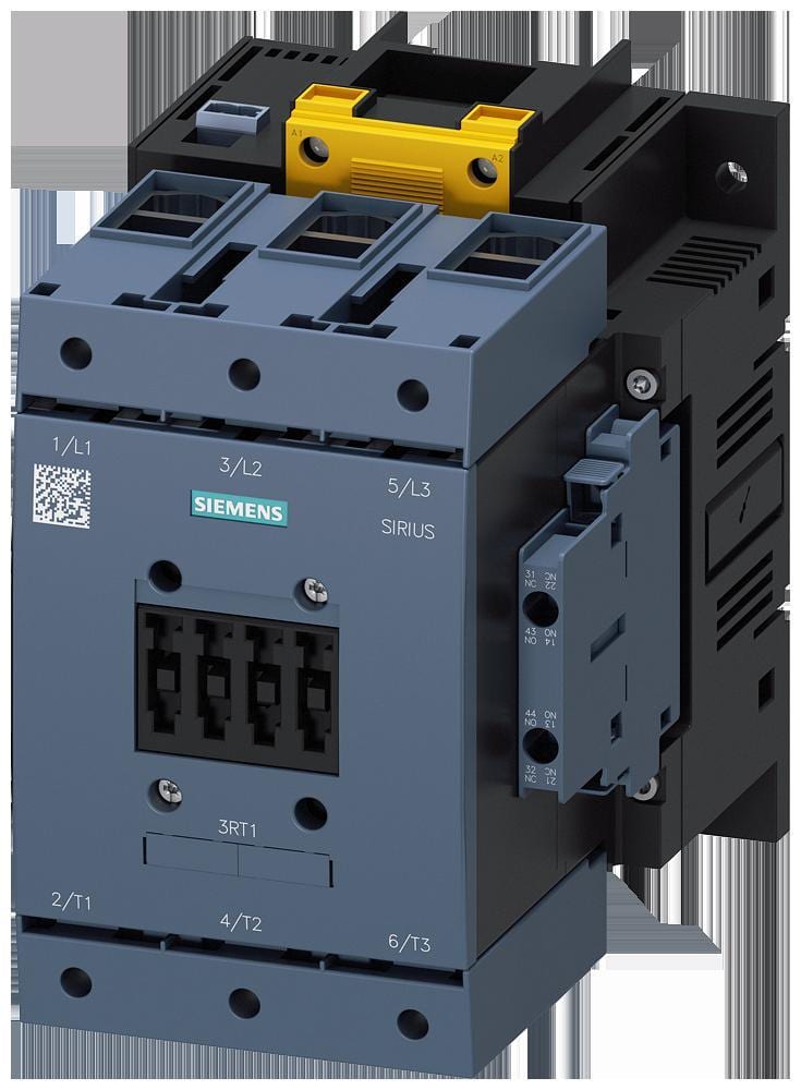 SIEMENS - Contactor AC3, 55kW/400V, bobina AC 50/60Hz, DC 200...277V, entrada PLC F 24V DC, 3 polos, tamaño S6, 2NA+2NC
