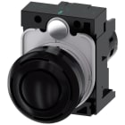 SIEMENS - Avisador acústico, compacto, 24V AC/DC, 22mm, redondo, plástico, negro, tono continuo 2,4kHz, IP40, 95dB/10cm, con soporte