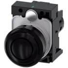 SIEMENS - Avisador acústico, compacto, 230V AC, 22mm, redondo, plástico, negro, tono continuo 2,4kHz, IP40, 95dB/10cm, con soporte