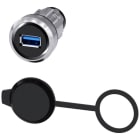 SIEMENS - Conexión USB, 22mm, metal brillante, plateado