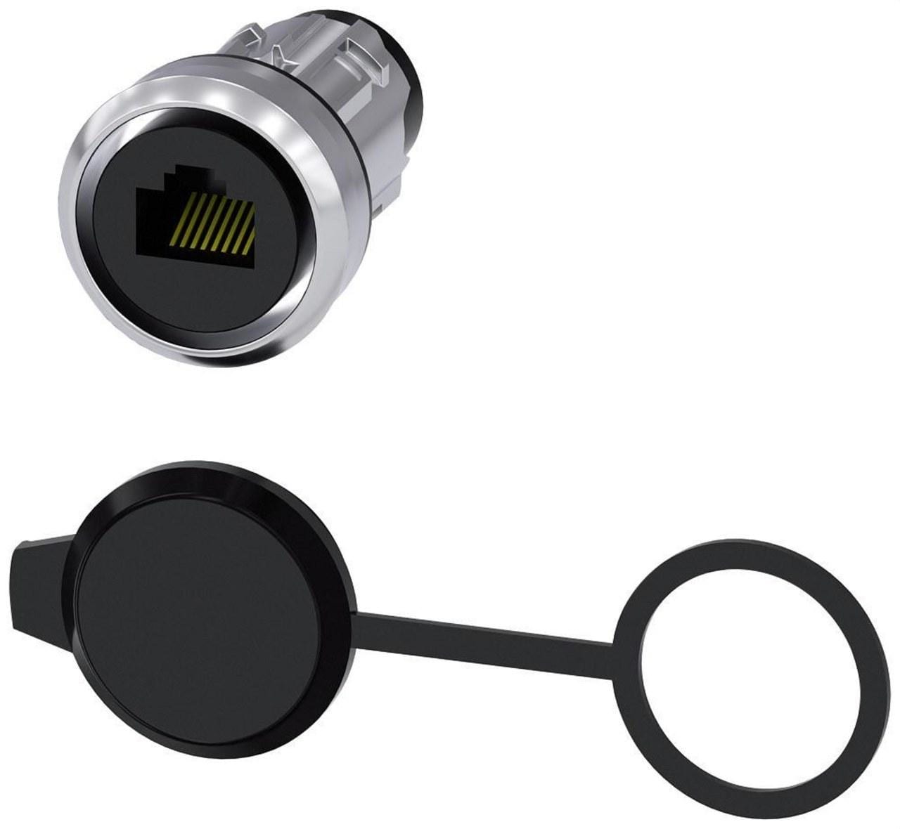 SIEMENS - Conexión RJ45, 22mm, metal brillante, plateado