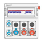 IDE - Cuadro de obra 18 módulos IP65 M4 3 bases enclavamiento 2 bases tipo Schuko Seta 436x418x210