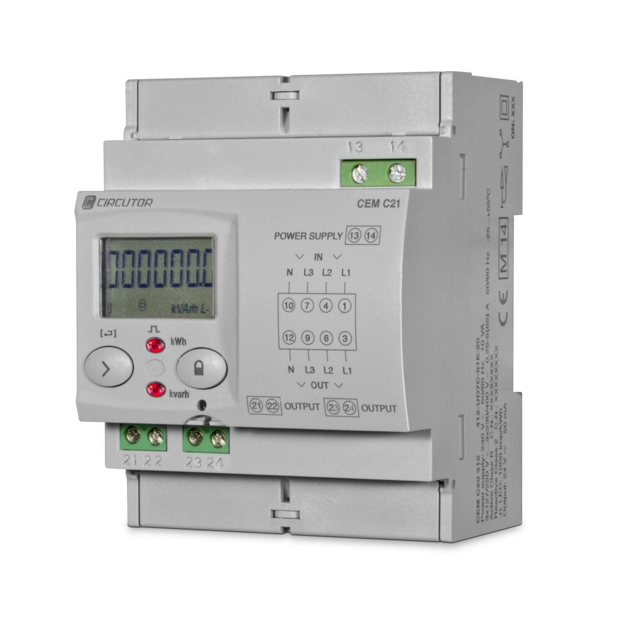 CIRCUTOR - Contador de energía CEM-C21-485-T1-MID trifásico directo con comunicaciones y certificado MID
