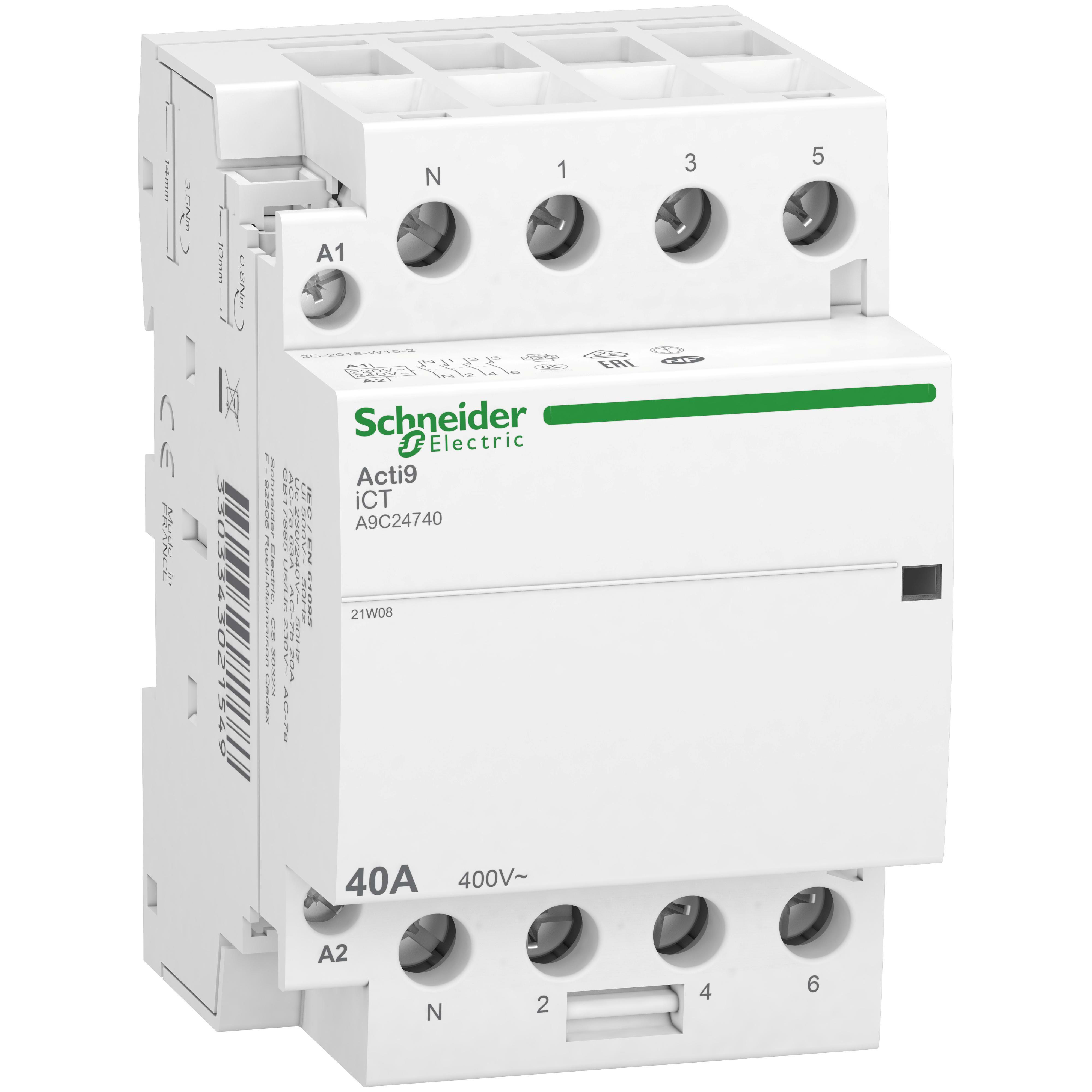 Schneider Electric - Contactor iCT 40A 4NA LED