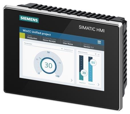 SIEMENS - SIMATIC HMI MTP700, UNIFIED COMFORT PANEL, MANDO TÁCTIL, DISPLAY TFT PANORÁMICO DE 7", 16 MILLONES D