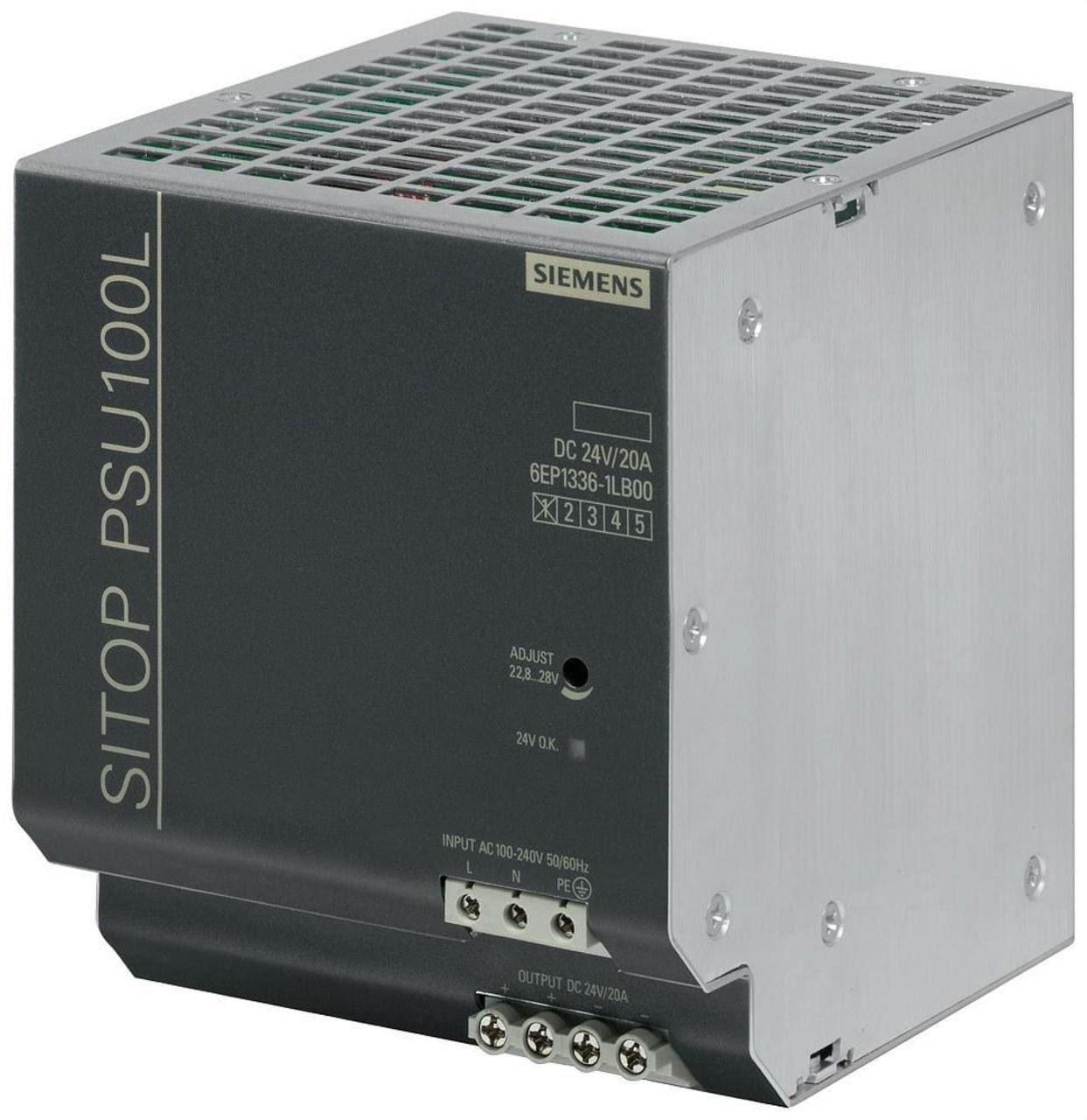 SIEMENS - Fuente de alimentación PSU100L, entrada 100-240V AC, salida 24V/20A DC