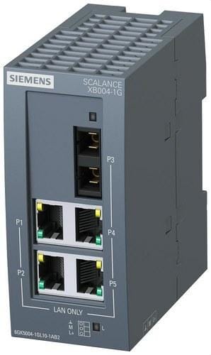 SIEMENS - Switch IE Scalance XB004-1G, no gestionable, con 4x10/100/1000 Mbit/s puertos eléctricos RJ45