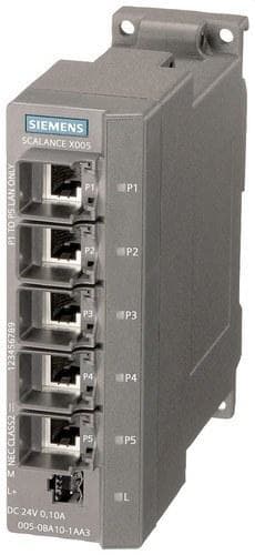 SIEMENS - Switch IE Scalance X005, no gestionable, con 5x10/100Mbit/s puertos RJ45