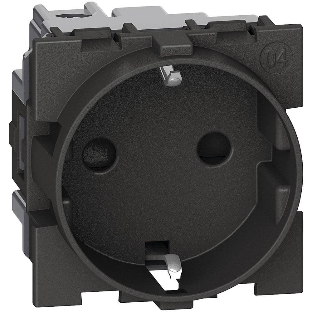 LEGRAND - Base 2P+T Living Now - 16A/250V - conexión por tornillos - Dark - 2 módulos