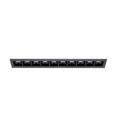 NEXIA - Luminaria empotrable BOXET 10 ópticas negro 20W 3000K CRI90 48º 2440lm DALI