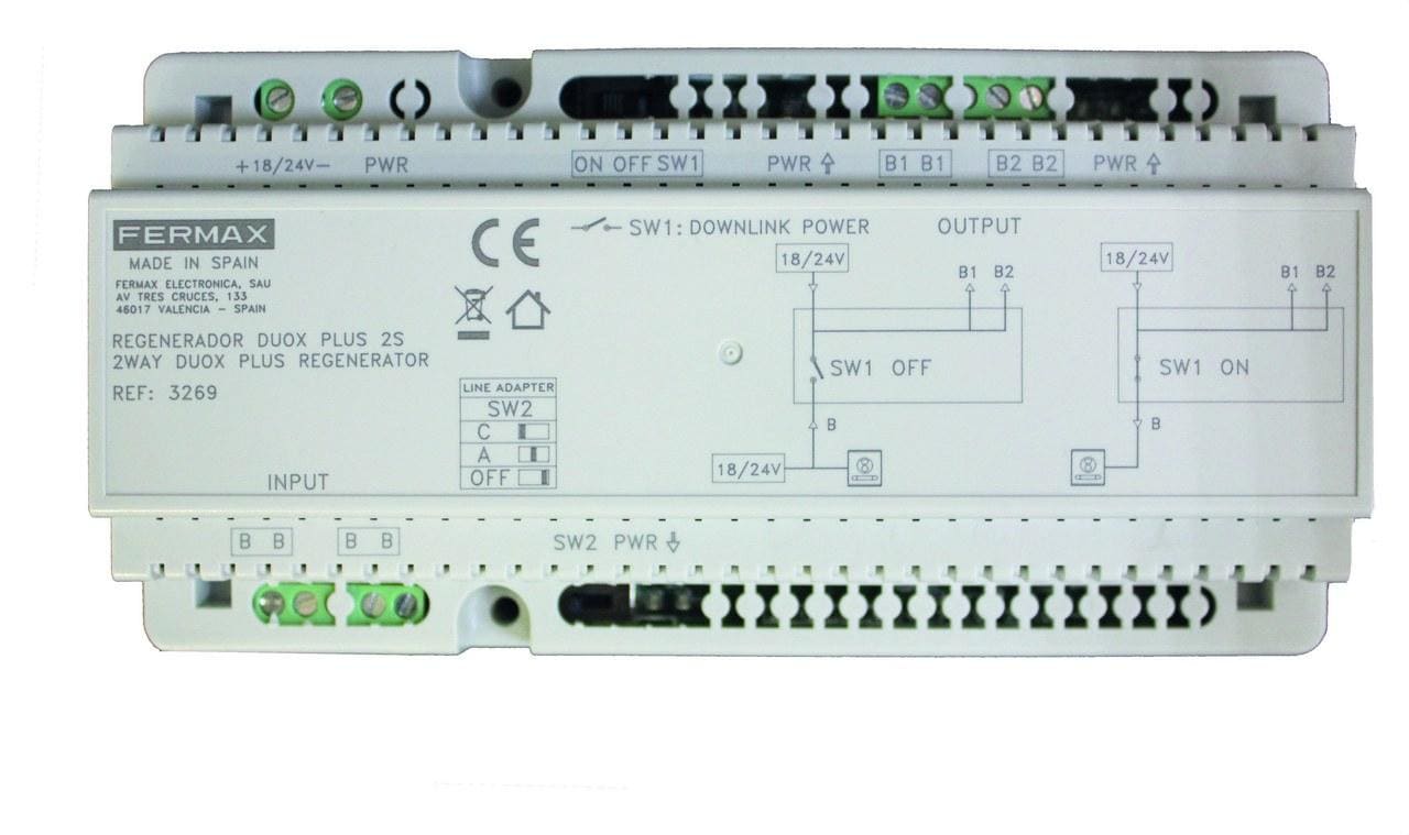 FERMAX - Regenerador DUOX PLUS 2 salidas. dispositivo intermedio de una instalación DUOX