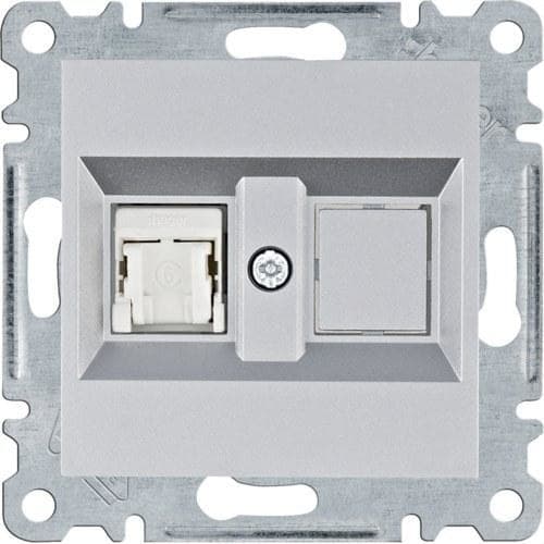 HAGER - Toma RJ45 categoría 6 UTP Lumina plata