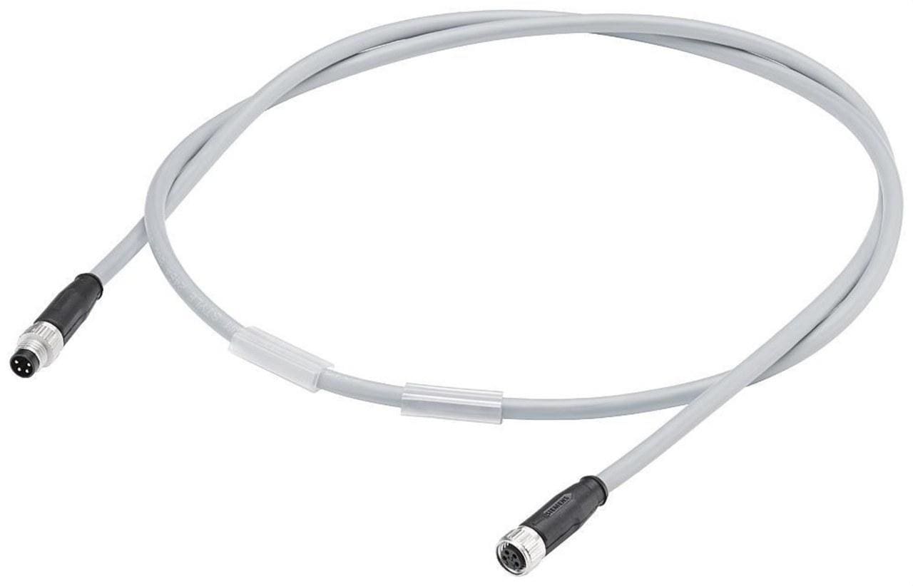 SIEMENS - Cable de alimentación M8 SIMATIC ET 200 cable PUR libre de halógenos, con conector M8 y conector H M8, 4P 5,0m