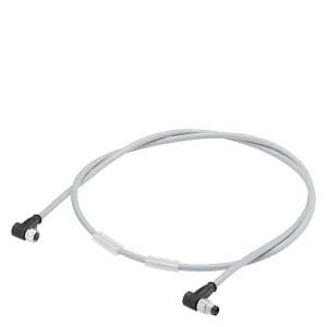 SIEMENS - Cable de alimentación M8 SIMATIC ET 200 cable PUR libre de halógenos, con conector M8 acodado y conector hembra M8 acodado, 4P 1,0m