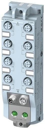 SIEMENS - Módulo electrónico de entradas/salidas digitales ET 200AL SIMATIC ET 200 16 ED/SD x 24V DC/0, 5A, 8 x M12