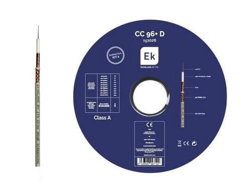 EK - Cable coaxial de 6,8mm conductor Cu 1,13mm 96 hilos Malla Cu PVC CPR Dca.100m