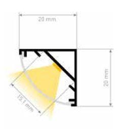 NEXIA - Perfil de 45° 200cm para tira LED 14,4mm
