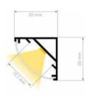 NEXIA - Perfil de 45° 200cm para tira LED 14,4mm