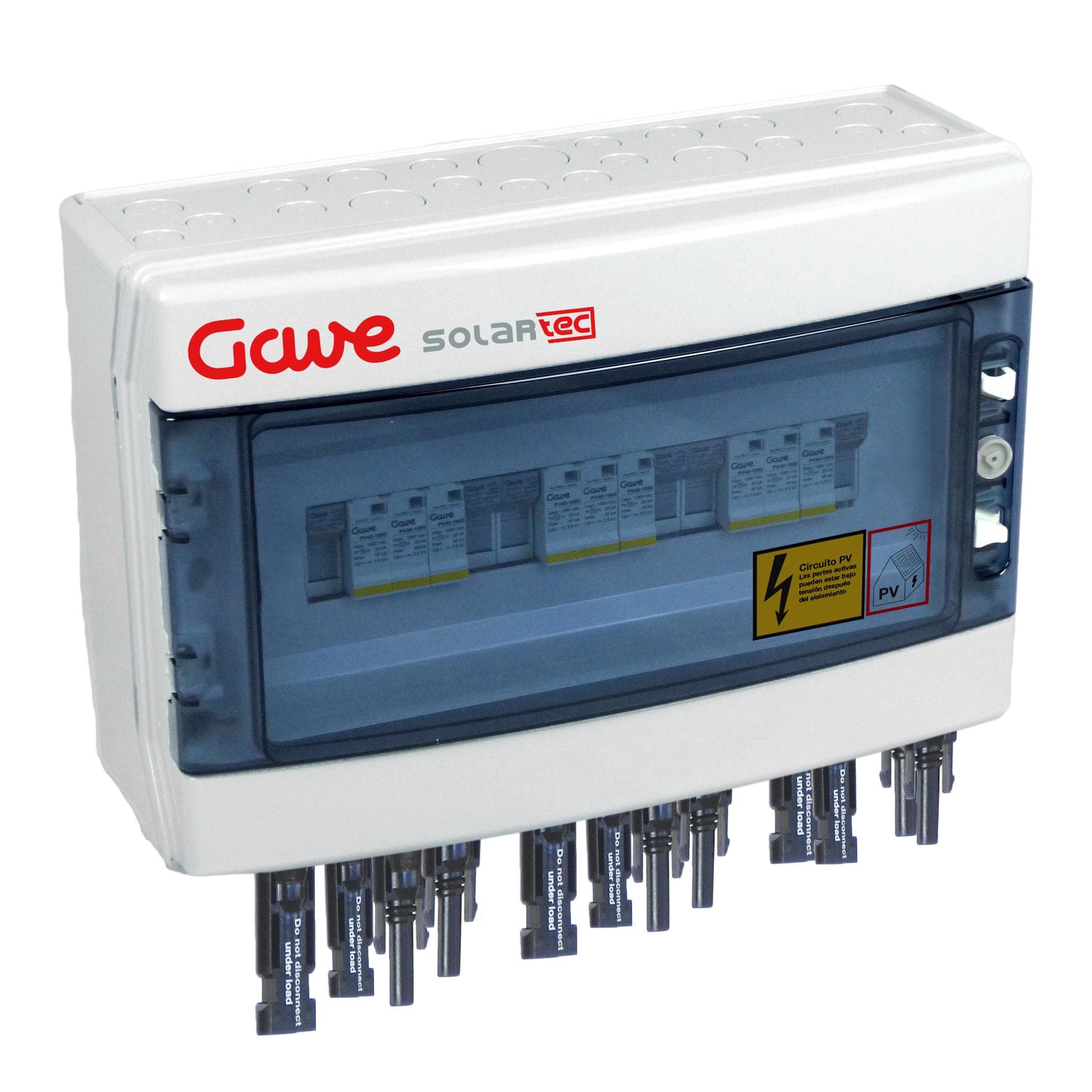 GAVE - CAJA PROTECCIÓN 1000VDC 3 MPPT (1 STRING X MPPT) FUS 15A + PST-II (3 ENT./3 SAL.) MC4