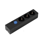 SIMON - Base MULTIFIX con 3 tomas interruptor negro