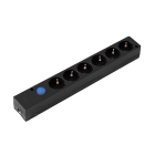 SIMON - Base MULTIFIX con 6 tomas interruptor negro