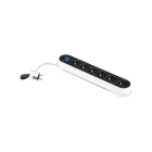 SIMON - Base múltiple con 6 tomas interruptor y cable de 1,4m
