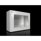 RITTAL - Caja bus KX 400x300x155mm chapa de acero con suelo cerrado con tapa con bisagras y cristal