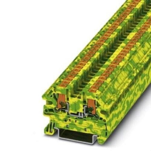 PHOENIX CONTACT - Borne de tierra para carril PTV 2,5-PE conexión push-in 0,14-4mm² AWG 26-12 amarillo/verde