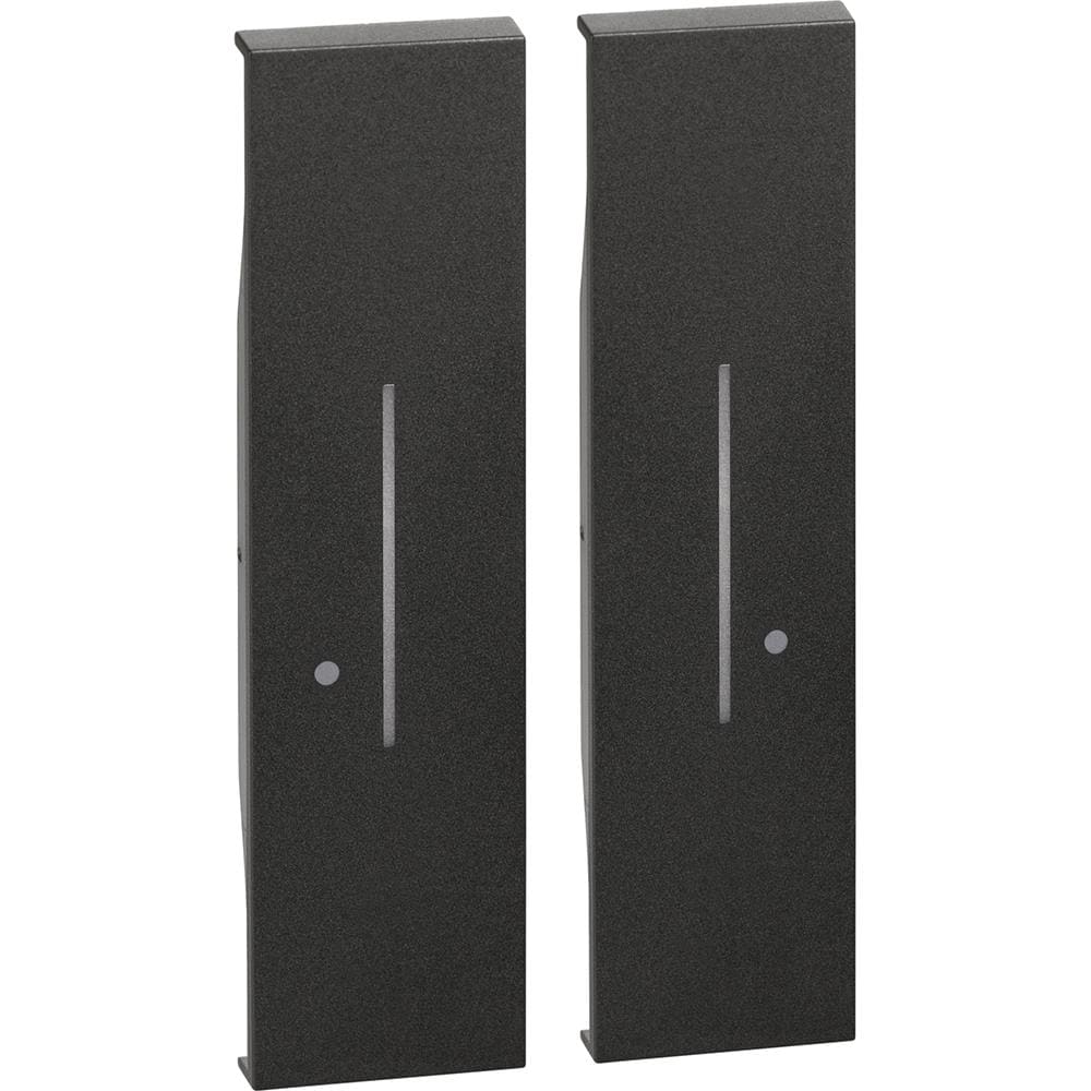 BTICINO - Teclas Living Now with Netatmo para comando de iluminación inalámbrico K4003DCW - 2x1 módulo - Dark