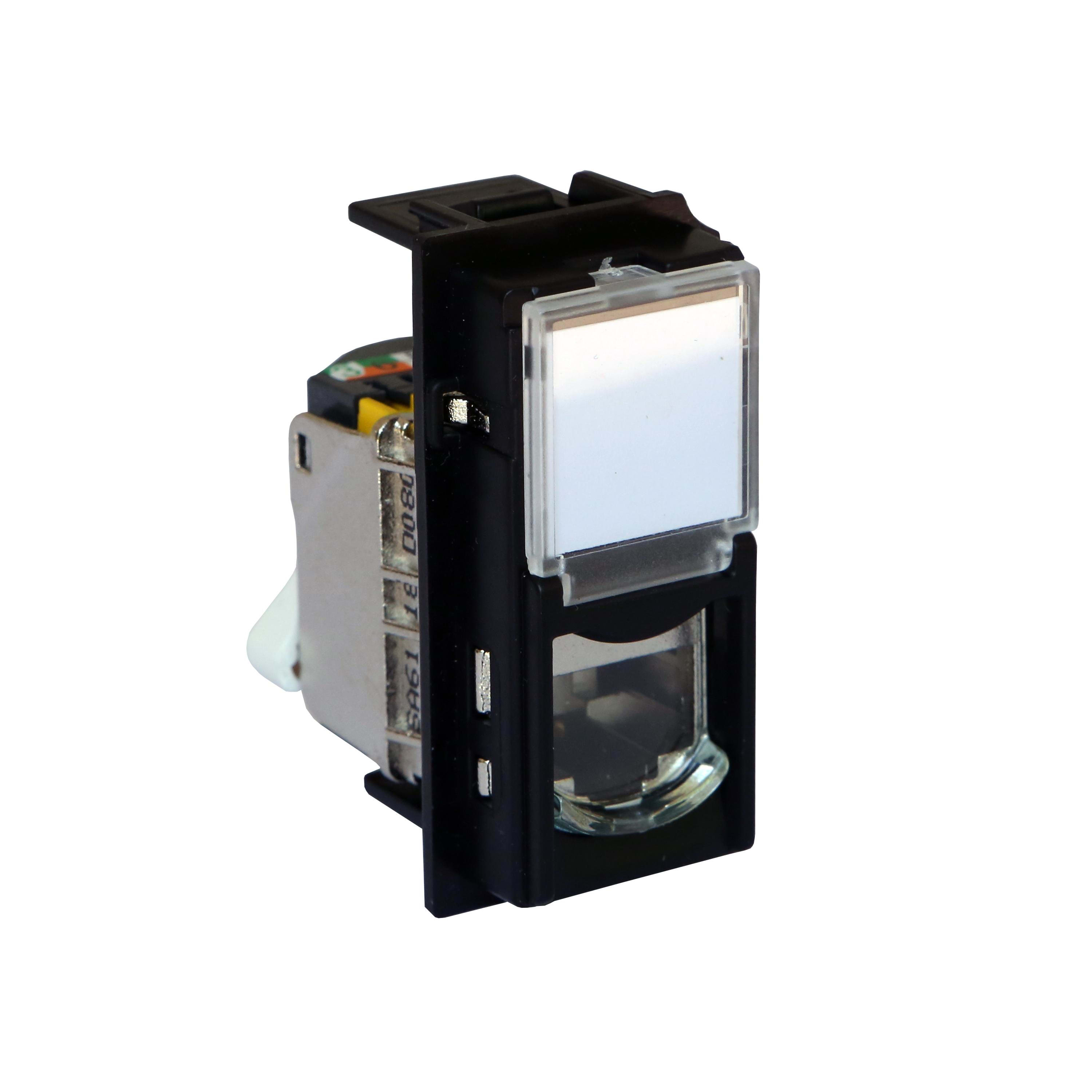 BTICINO - Base RJ45 Living Now - Cat. 6A - UTP - Dark - 1 módulo