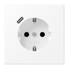JUNG - Enchufe Schuko® con USB tipo C serie LS blanco mate