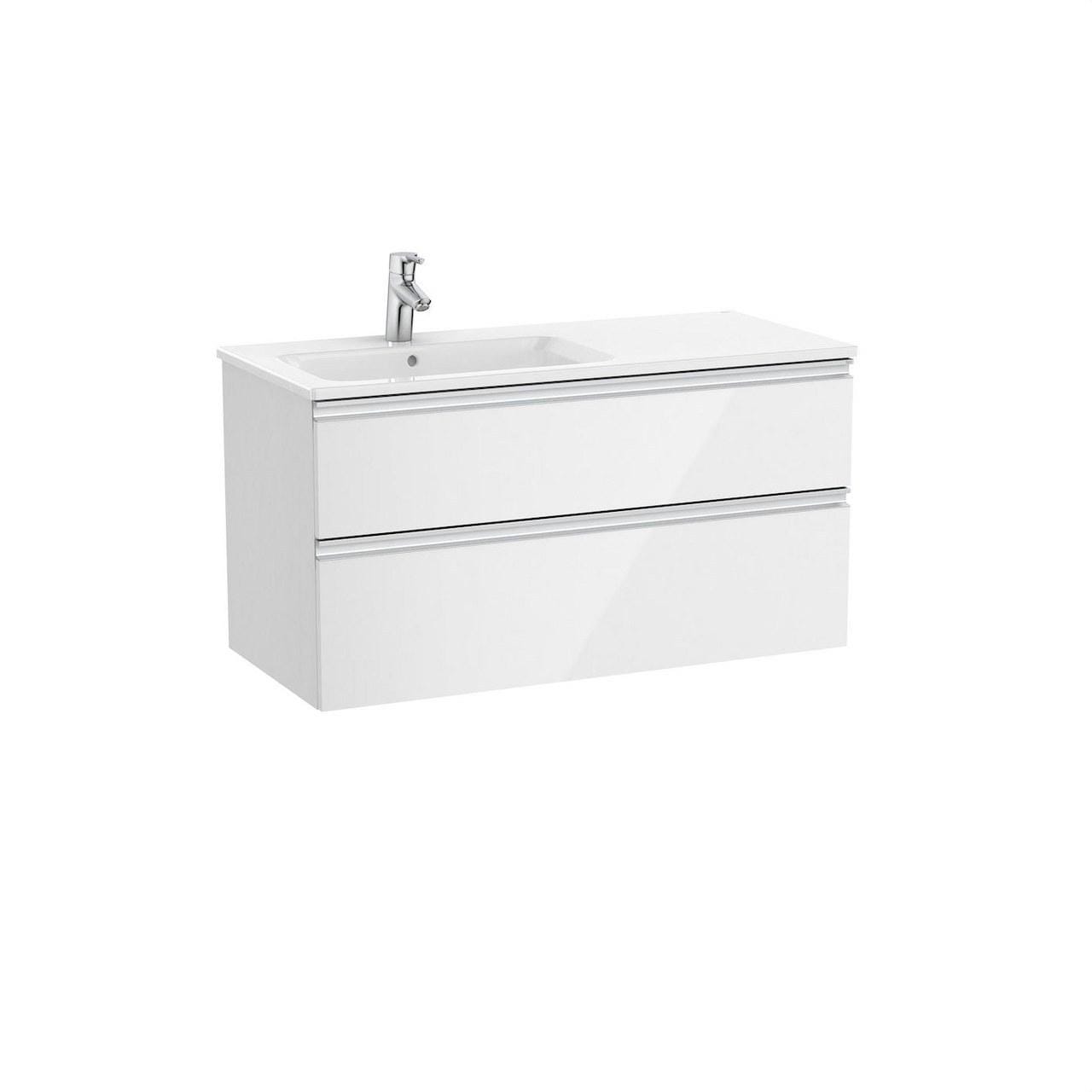ROCA - Mueble UNIK THE GAP lavabo izquierda 1000x460 lavabo blanco dos cajones blanco
