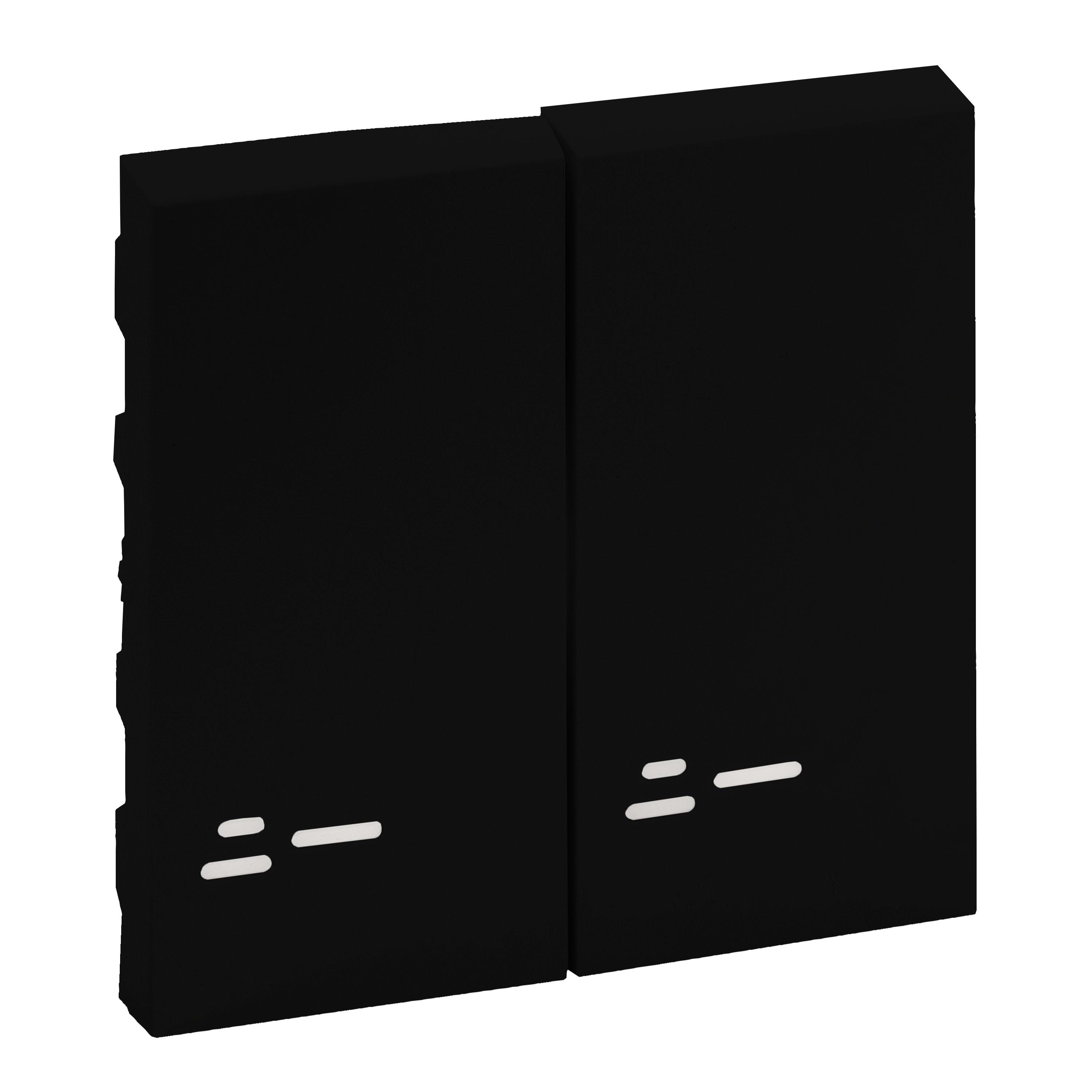 LEGRAND - Tecla Niloé Step - Doble - Con visor - Interruptor y conmutador - Negro mate