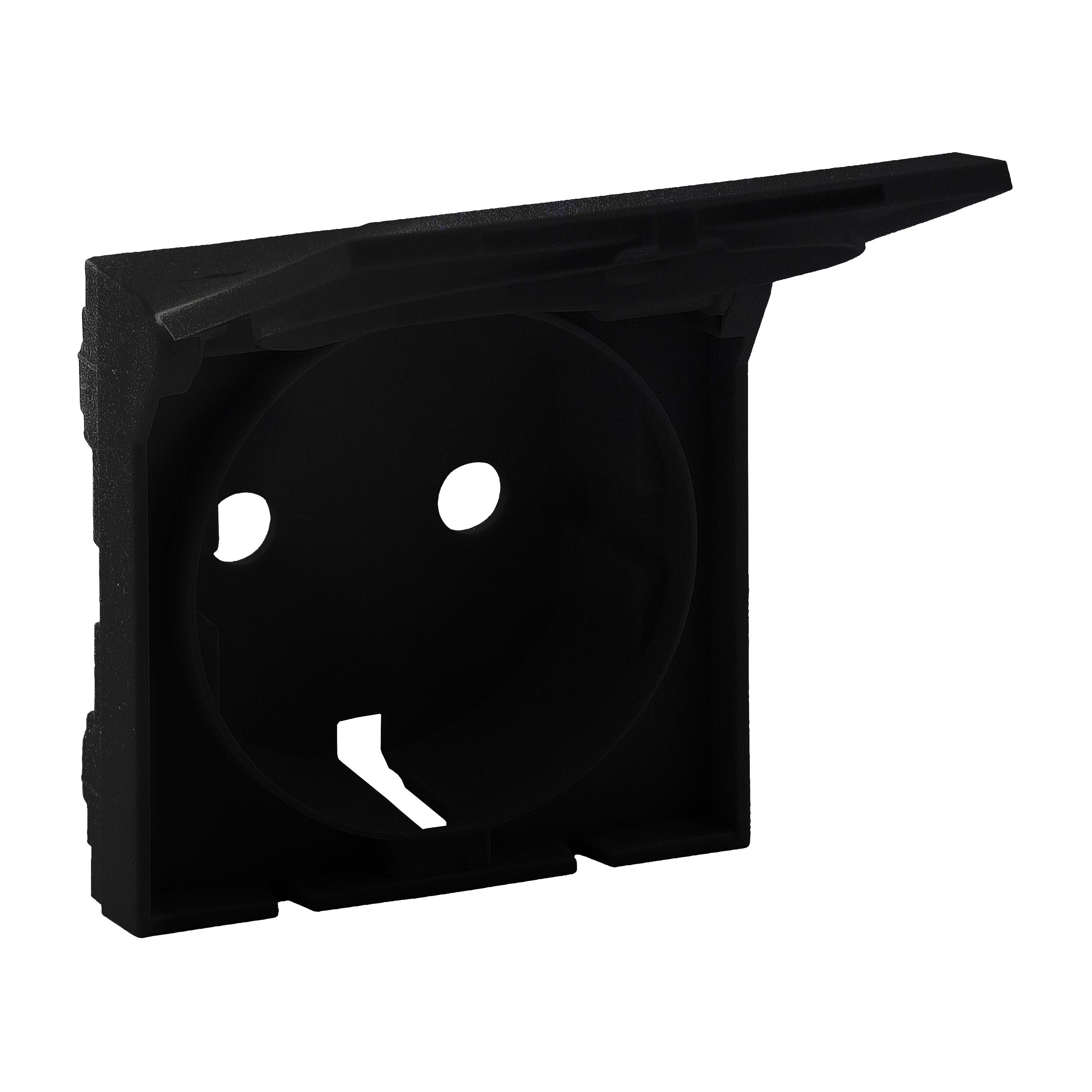 LEGRAND - Frontal Niloé Step - Base de corriente 2P+T - Con tapa - Negro mate