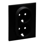 LEGRAND - Frontal Niloé Step - Base de corriente 2x2P+T - Doble - Negro mate