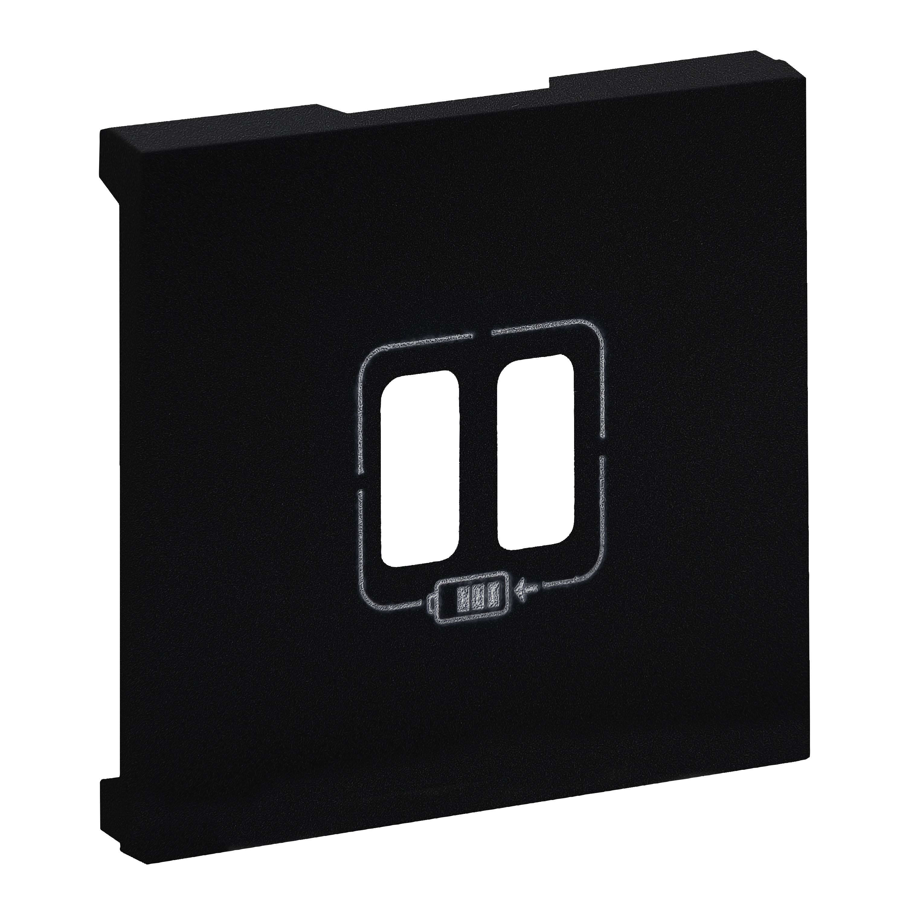 LEGRAND - Frontal Niloé Step - Base cargador doble USB A+A - Negro mate