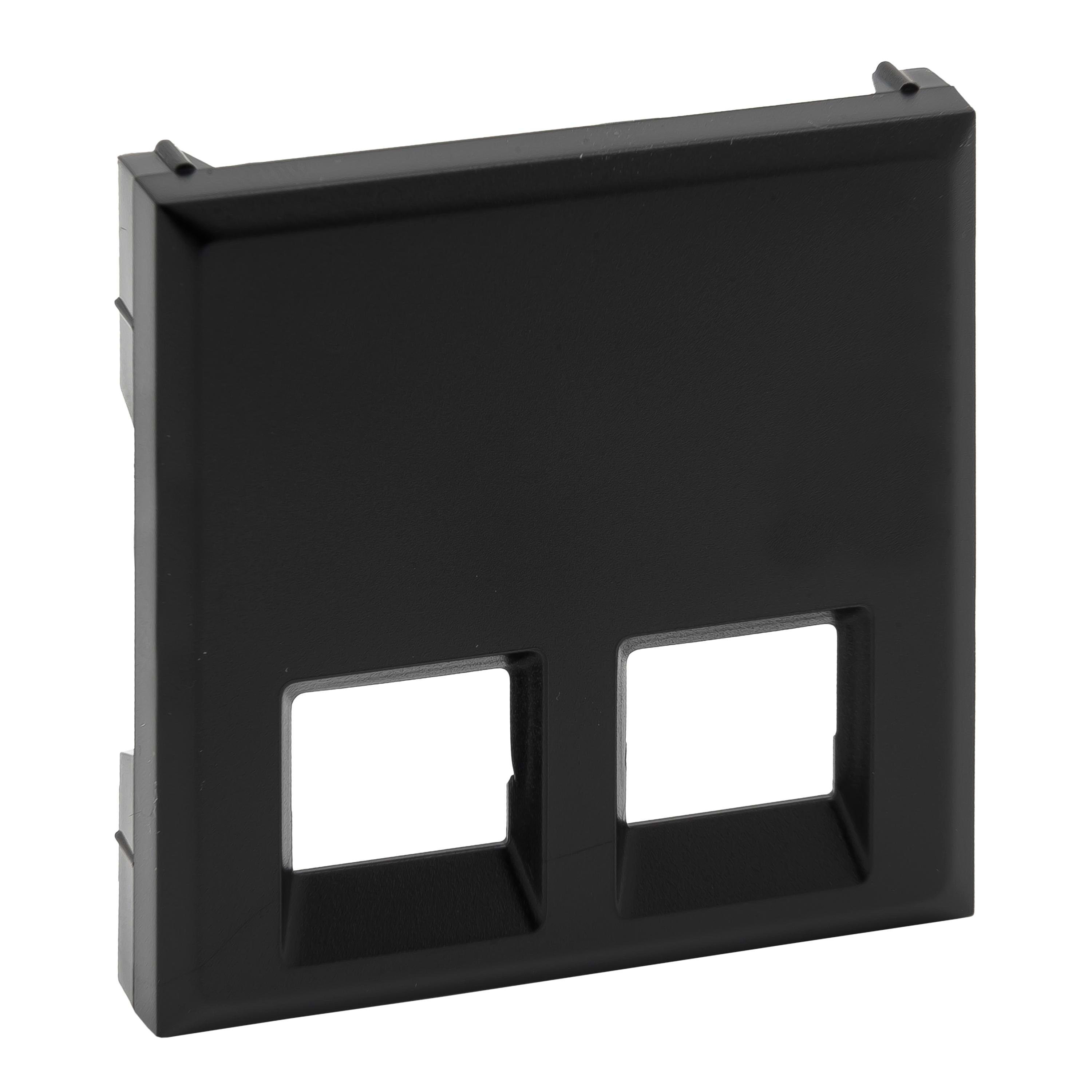 LEGRAND - Frontal Niloé Step - Doble - Bases telefónicas e informáticas RJ 45 - Negro mate