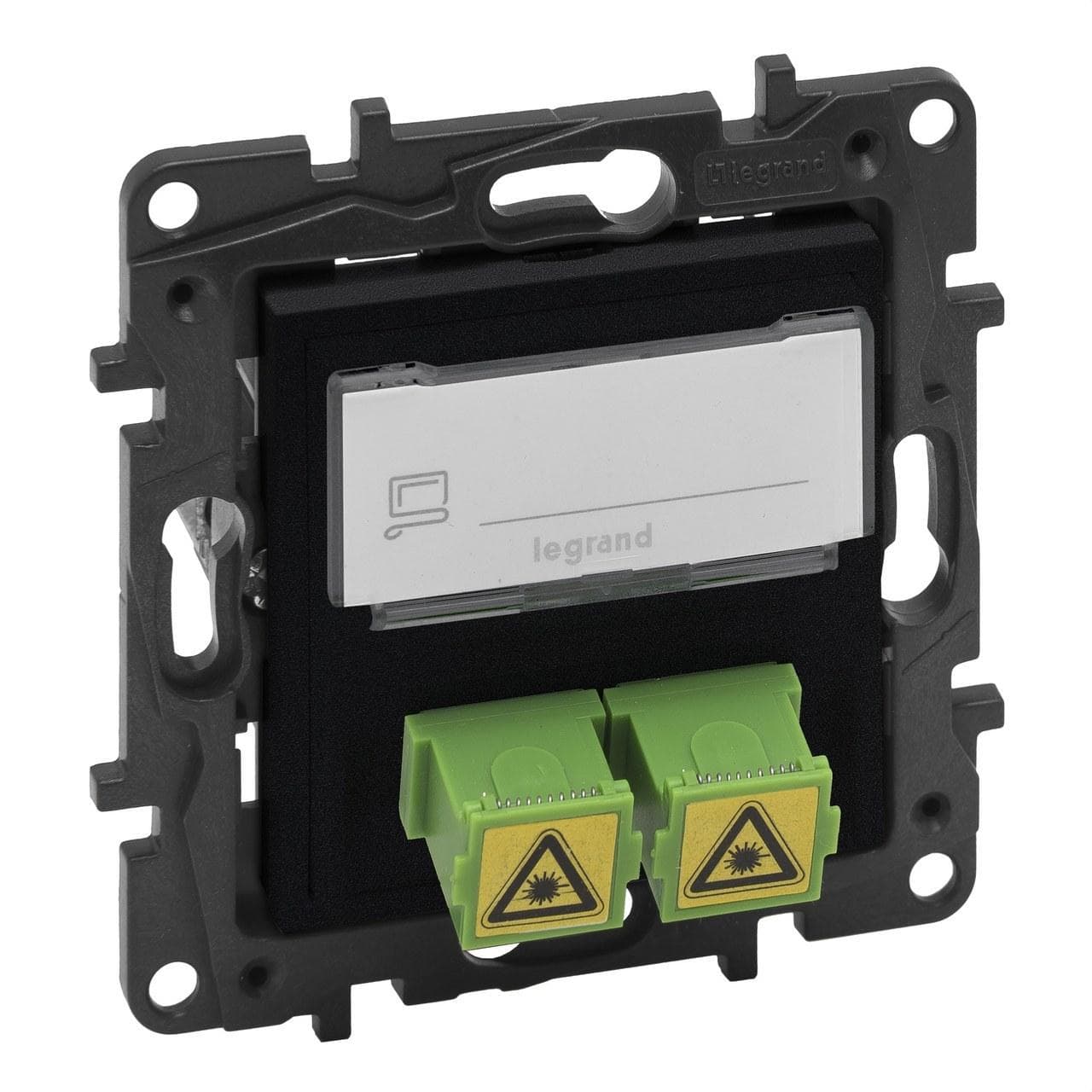 LEGRAND - Frontal Niloé Step - Bases telefónicas e informáticas fibra óptica - Negro mate