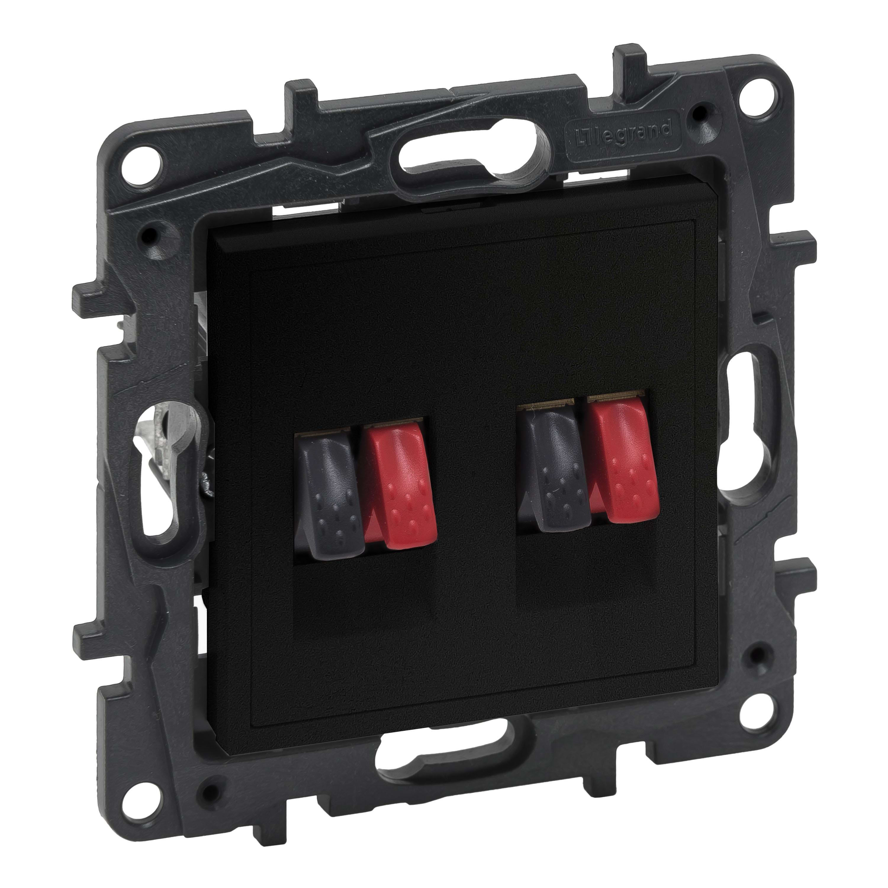LEGRAND - Base Hi-Fi doble para altavoces Niloé Step - Negro mate