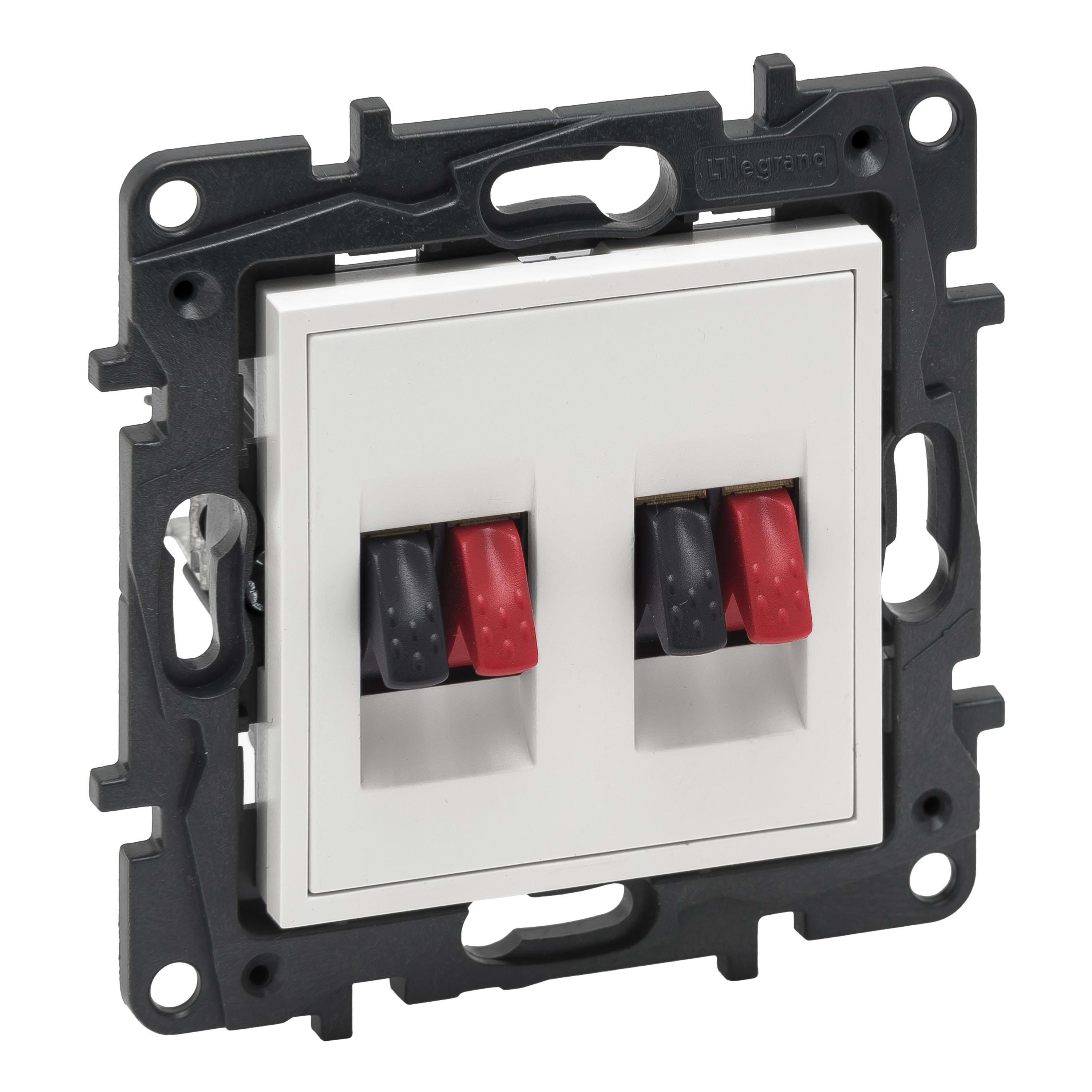 LEGRAND - Base Hi-Fi doble para altavoces Niloé Step - Blanco mate