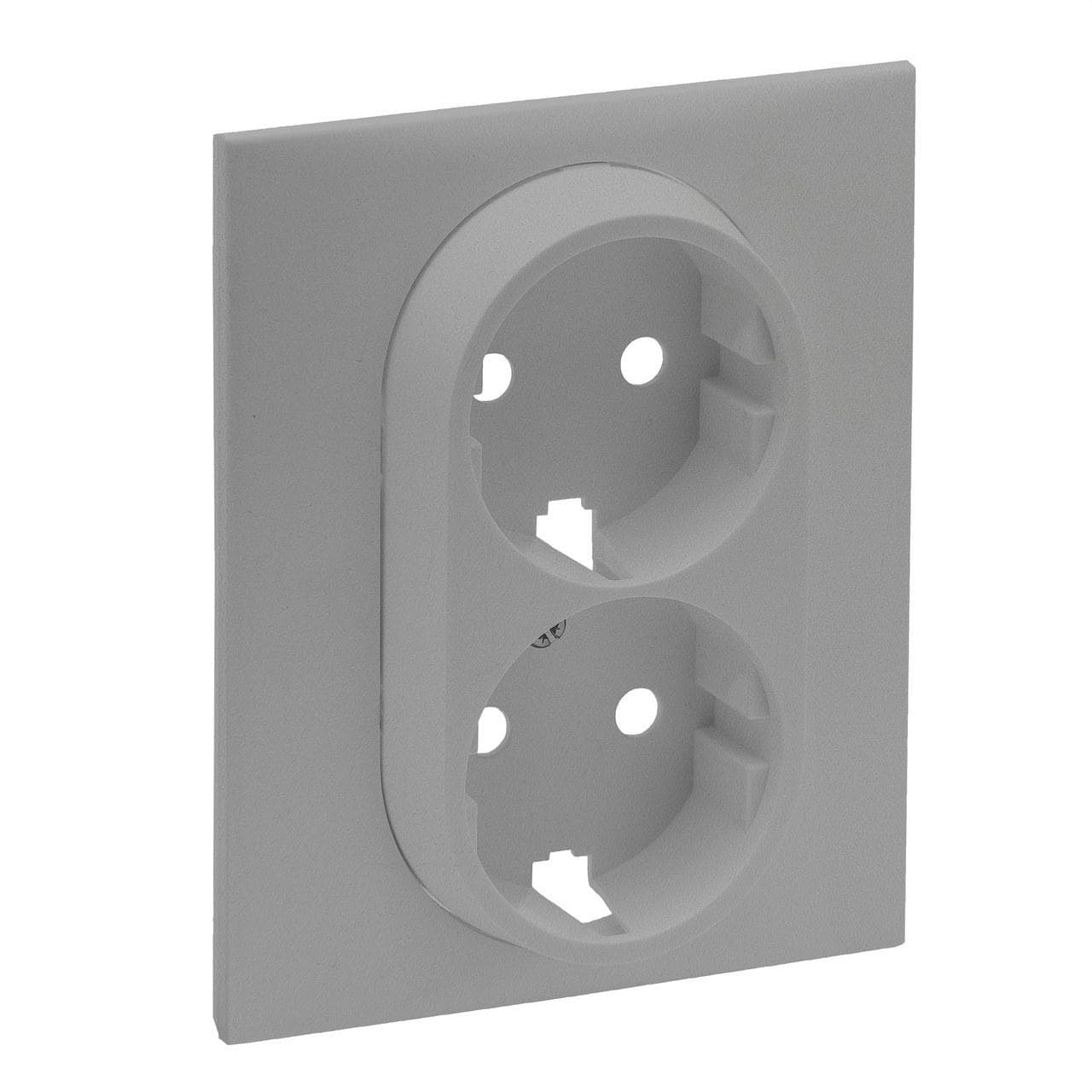 LEGRAND - Frontal Niloé Step - Base de corriente 2x2P+T - Doble - Aluminio