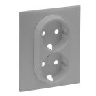 LEGRAND - Frontal Niloé Step - Base de corriente 2x2P+T - Doble - Aluminio