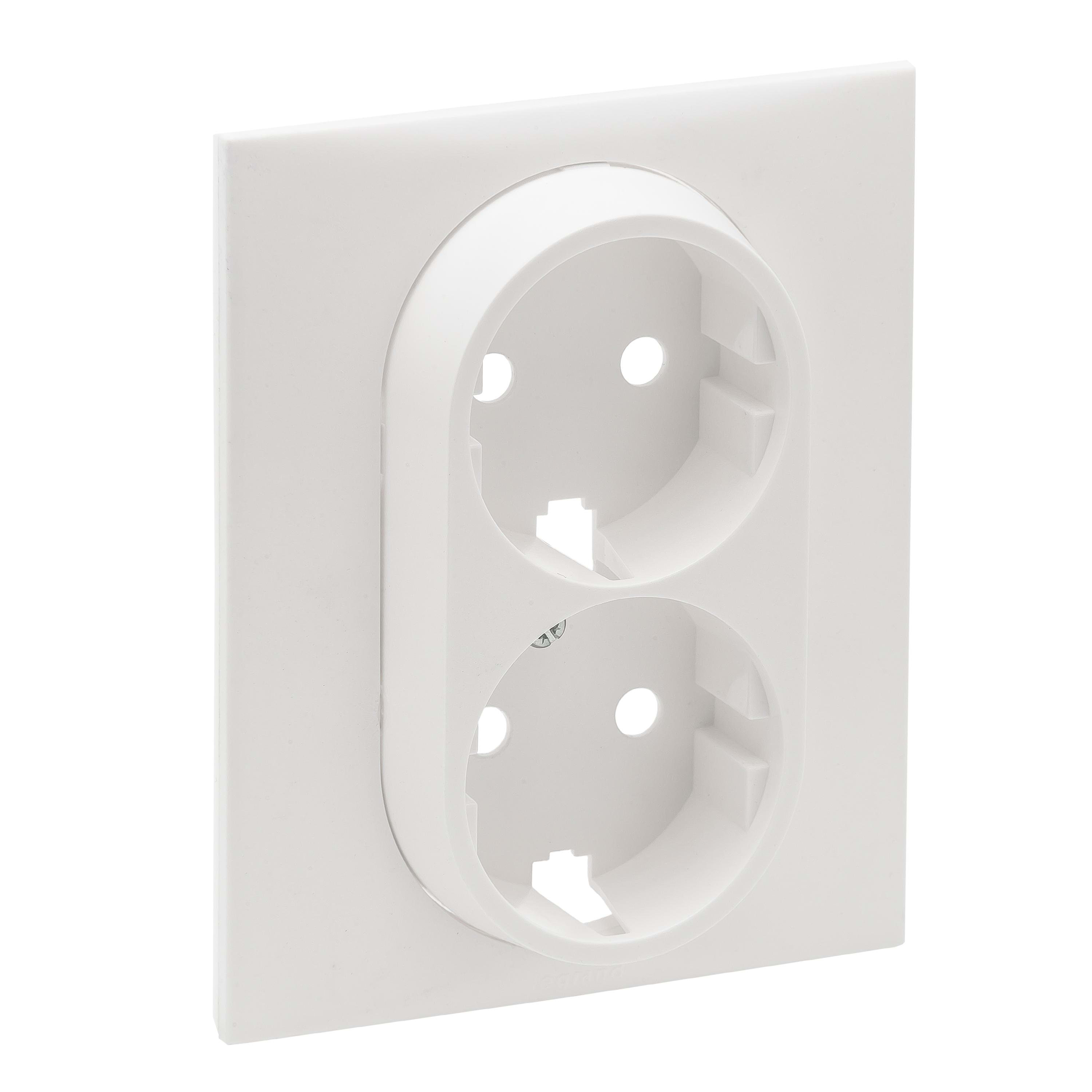 LEGRAND - Frontal Niloé Step - Base de corriente 2x2P+T - Doble - Blanco mate