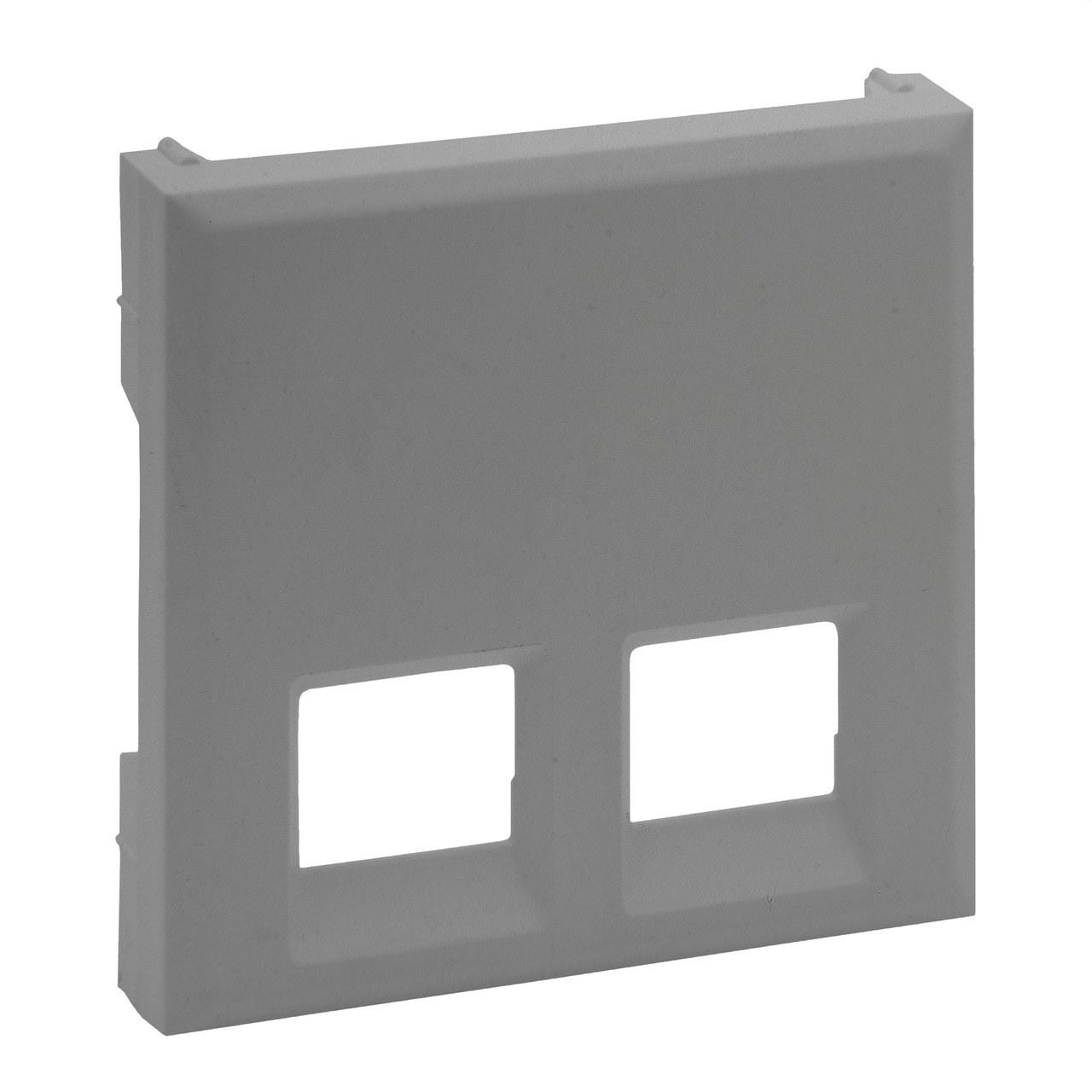LEGRAND - Frontal Niloé Step - Doble - Bases telefónicas e informáticas RJ 45 - Aluminio