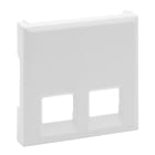 LEGRAND - Frontal Niloé Step - Doble - Bases telefónicas e informáticas RJ 45 - Blanco mate