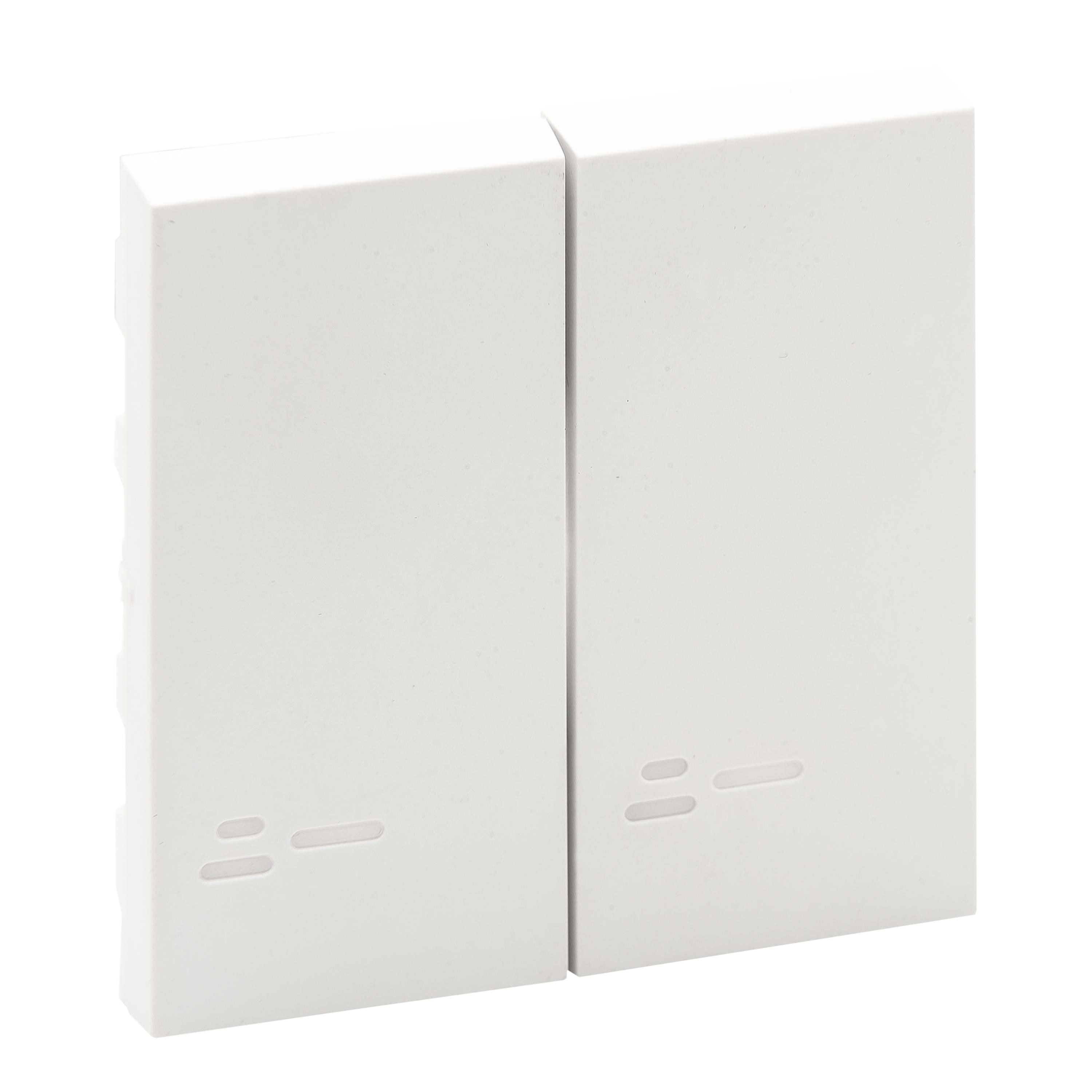 LEGRAND - Tecla Niloé Step - Doble - Con visor - Interruptor y conmutador - Blanco mate