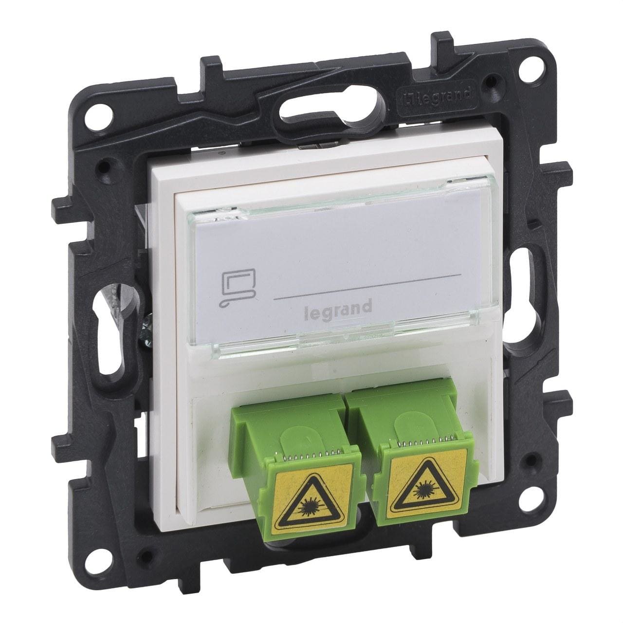 LEGRAND - Frontal Niloé Step - Bases telefónicas e informáticas fibra óptica - Blanco mate