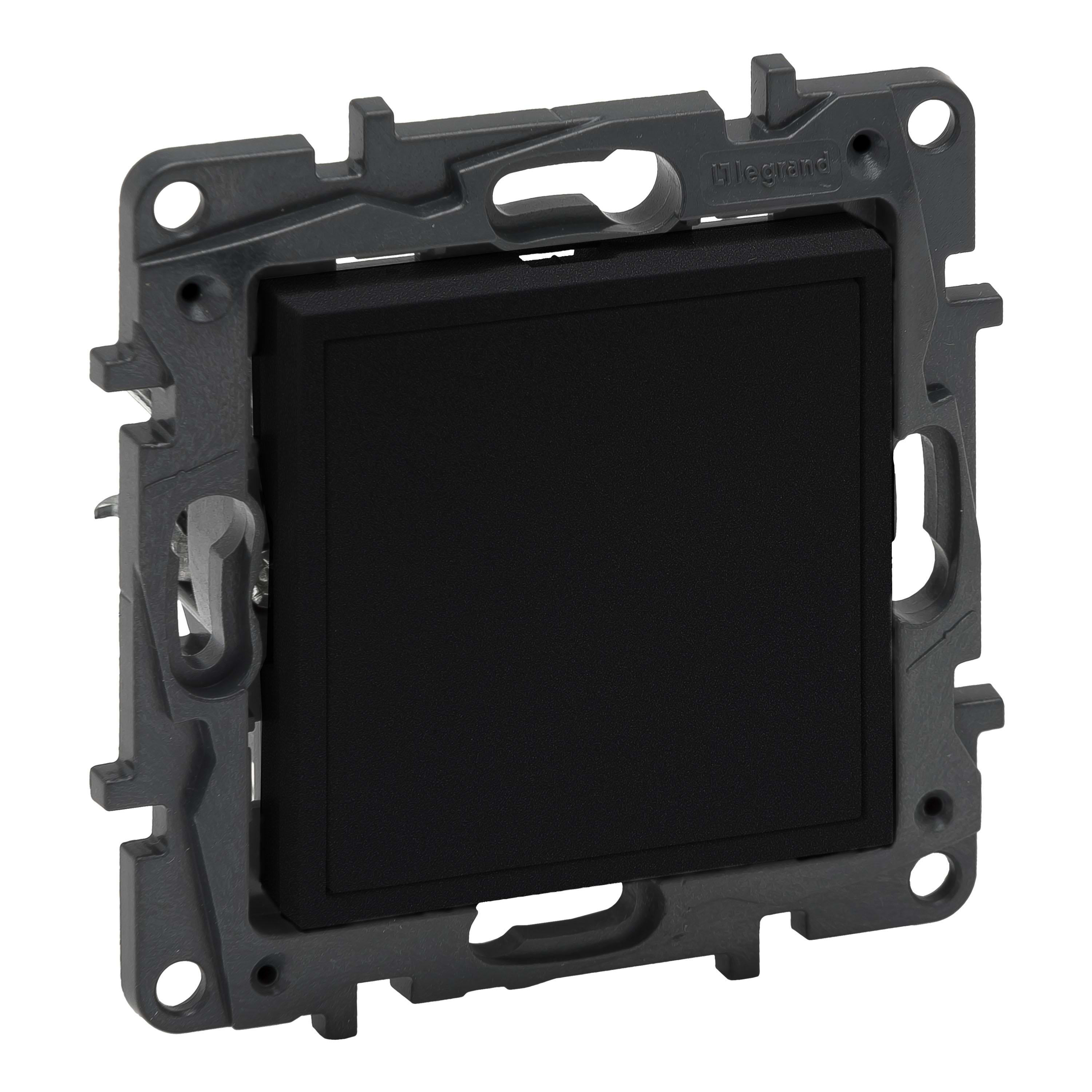 LEGRAND - Tapa ciega y adaptador para Mosaic Niloé Step - Negro mate