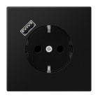 JUNG - Enchufe Schuko® con USB tipo A serie LS negro mate